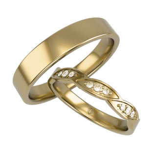 Obrączki Ślubne z diamentami LA K58 próba 585