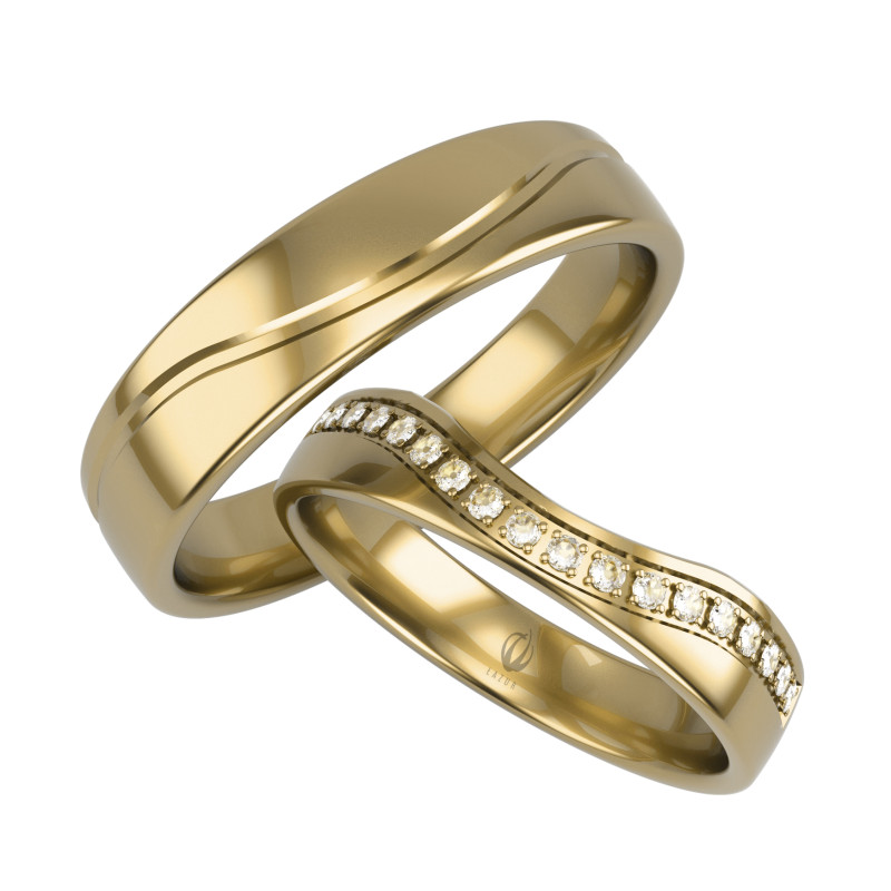 Obrączki Ślubne z diamentami LA K55 próba 585