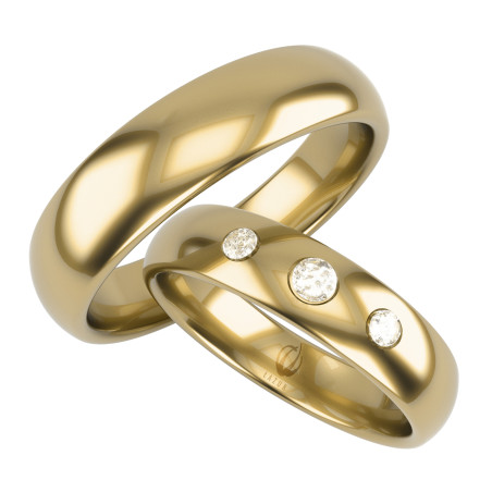 Obrączki Ślubne z diamentami LA K27 próba 585