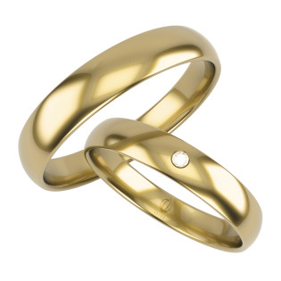 Obrączki Ślubne z diamentami LA K22 próba 585