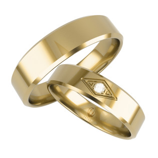 Obrączki Ślubne z diamentami LA K18 (SK P510) próba 585