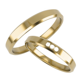 Obrączki Ślubne z diamentami LA K16 (SK P310) próba 585