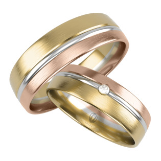 Obrączki Ślubne z diamentami LA H10 próba 585