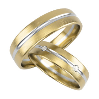 Obrączki Ślubne z diamentami LA H08 próba 585