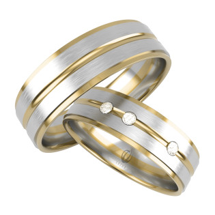 Obrączki Ślubne z diamentami LA H06 próba 585