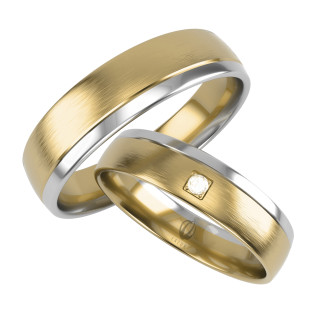 Obrączki Ślubne z diamentami LA H04 próba 585