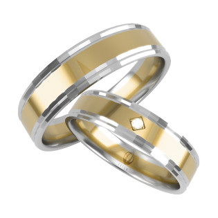 Obrączki Ślubne z diamentami LA H03 (SK P512) próba 585