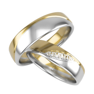 Obrączki Ślubne z diamentami LA B94 próba 585