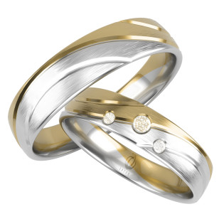 Obrączki Ślubne z diamentami LA B93 próba 585