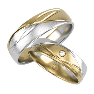 Obrączki Ślubne z diamentami LA B91 próba 585