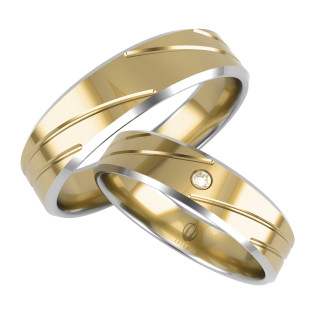 Obrączki Ślubne z diamentami LA B84 próba 585