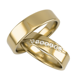 Obrączki Ślubne z diamenatmi LA B79 próba 585