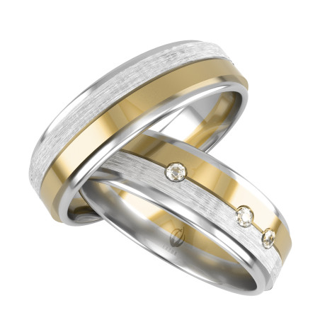 Obrączki Ślubne z diamentami LA B75 próba 585