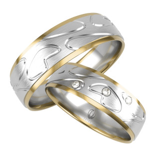 Obrączki Ślubne z diamentami LA B74 próba 585