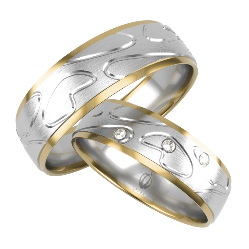 Obrączki Ślubne z diamentami LA B74 próba 585