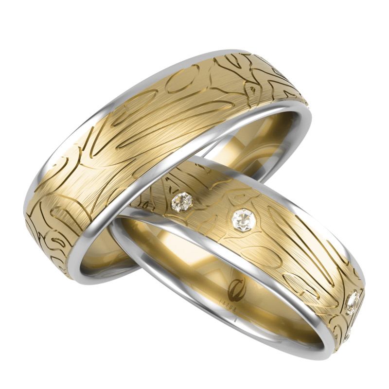 Obrączki Ślubne z diamentami LA B73 próba 585