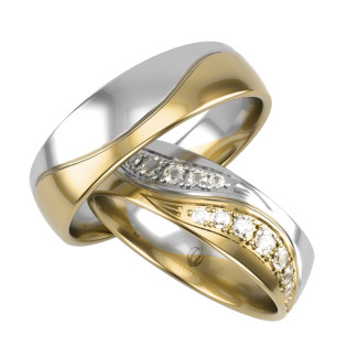 Obrączki Ślubne z diamentami LA B70 próba 585