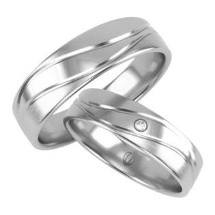 Obrączki Ślubne z diamentami LA B68 próba 585