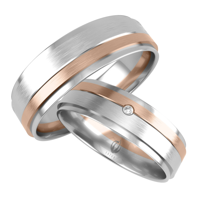 Obrączki Ślubne z diamentami LA B67 próba 585