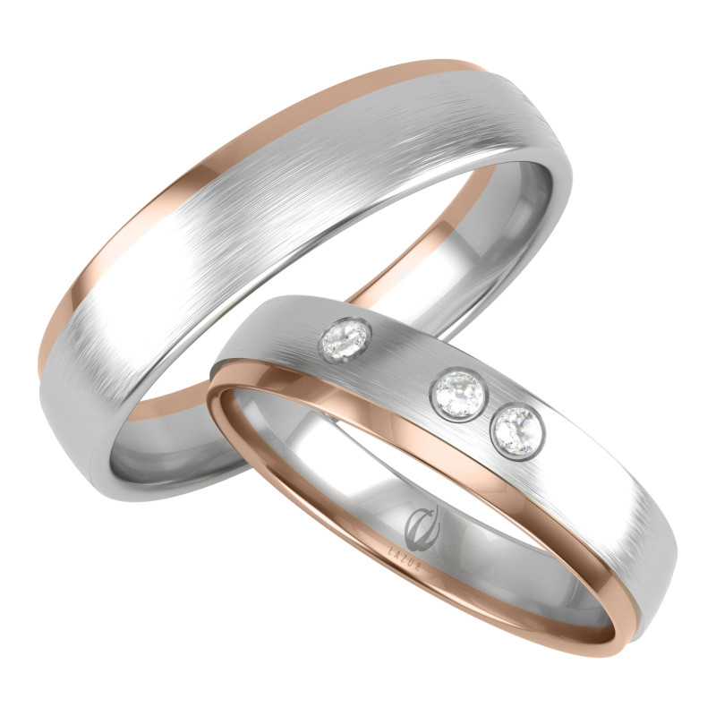 Obrączki Ślubne z diamentami LA B66 próba 585