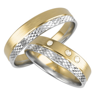 Obrączki Ślubne z diamentami LA B51 próba 585