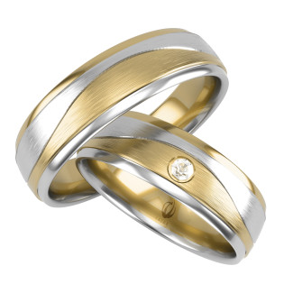 Obrączki Ślubne z diamentami LA B21 próba 585