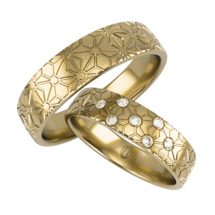 Obrączki Ślubne z diamentami LA B165 próba 585