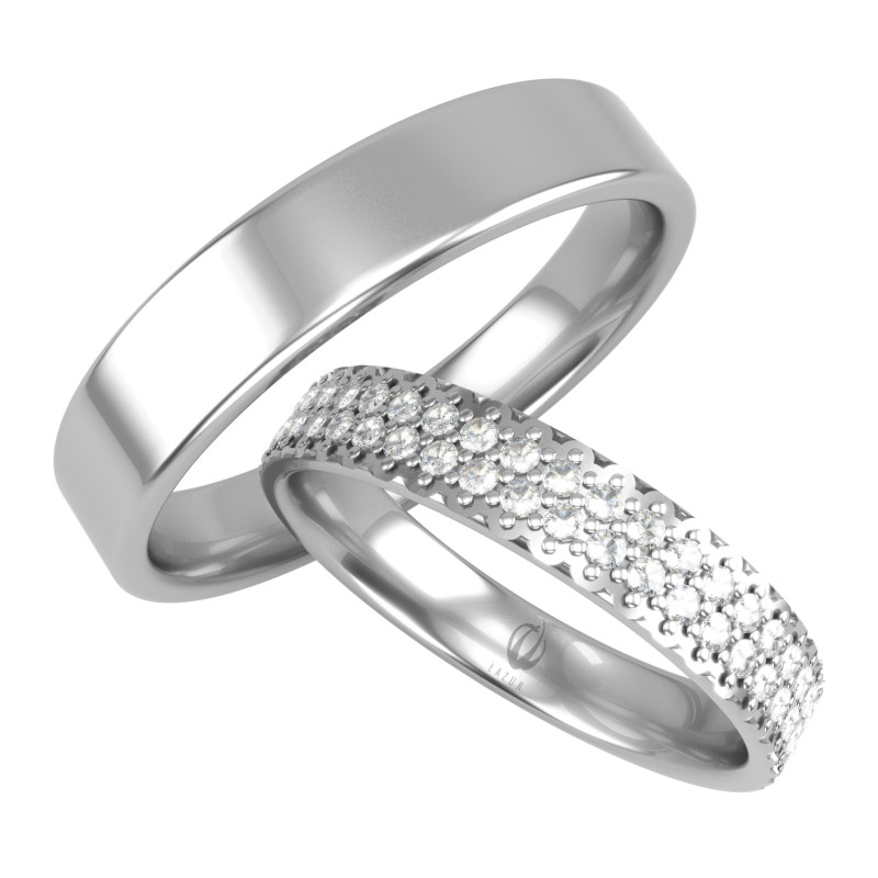 Obrączki Ślubne z diamentami LA B163 próba 585