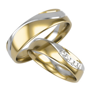 Obrączki Ślubne z diamentami LA B161 próba 585