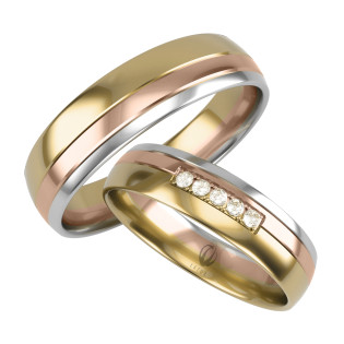 Obrączki Ślubne z diamentami LA B149 próba 585