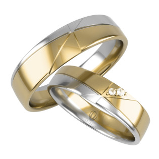 Obrączki Ślubne z diamentami LA B141 próba 585