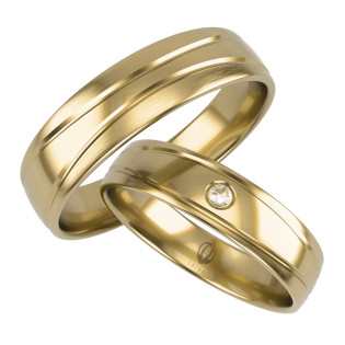 Obrączki Ślubne z diamentami LA B132 próba 585