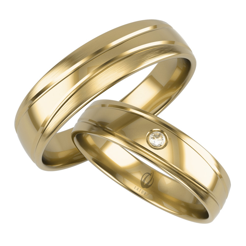 Obrączki Ślubne z diamentami LA B132 próba 585