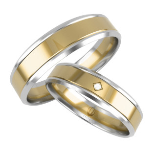 Obrączki Ślubne z diamentami LA B13 próba 585