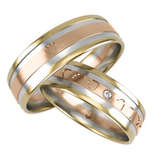 Obrączki Ślubne z diamentami LA B130 próba 585