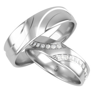 Obrączki Ślubne z diamentami LA B129 próba 585
