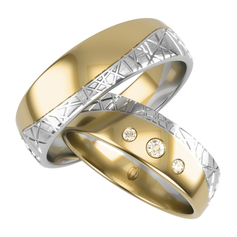 Obrączki Ślubne z diamentami LA B126 próba 585