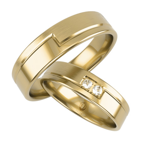 Obrączki Ślubne z diamentami LA B122 próba 585