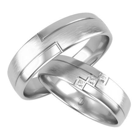 Obrączki Ślubne z diamentami LA B121 próba 585