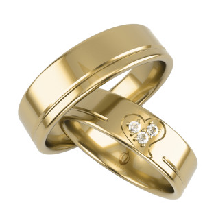 Obrączki Ślubne z diamentami LA B100 próba 585