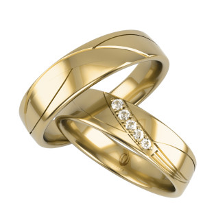 Obrączki Ślubne z diamentami LA B101 próba 585