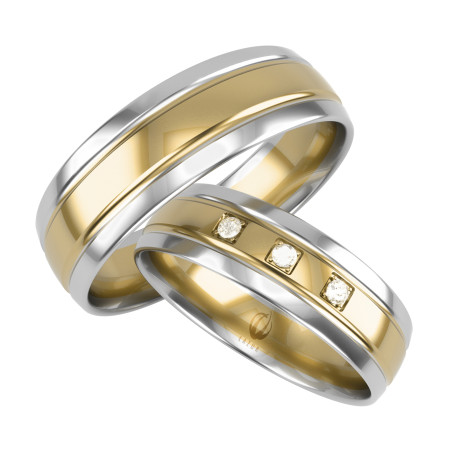 Obrączki Ślubne z diamentami LA S06 próba 585