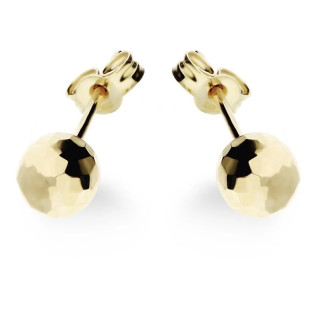 Kolczyki złote kulki fasetowane 6 mm zapinane na sztyft