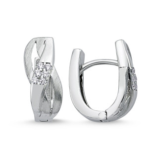 Kolczyki srebrne ażurowe pasy z cyrkoniami