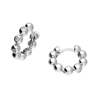 Kolczyki srebrne kółka z kulkami bead