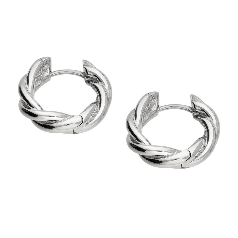 Kolczyki srebrne kółka sznur