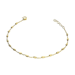 Bransoleta złota walce grawer na łańcuszku anker