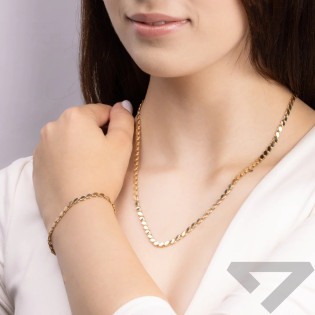 Naszyjnik łuski blask na taśmie ażur