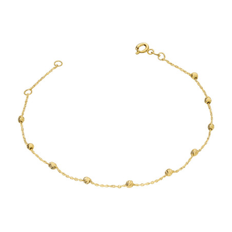Bransoleta złota kulki grawerowane na łańcuszku próba 375