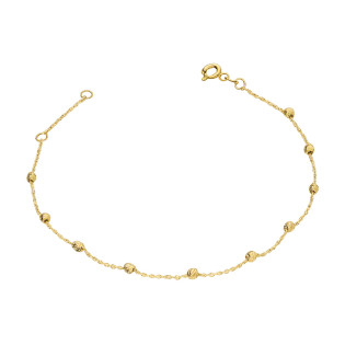 Bransoleta złota damska kulki grawerowane na łańcuszku próba 585
